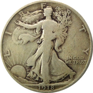 1918 Walking Liberty Half Dollar - VG
