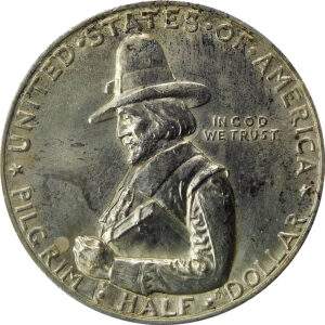 1920 Pilgrim Tercentenary Commemorative Silver Half Dollar - MS 61