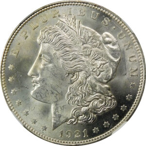 1921 Morgan Silver Dollar - NGC MS 63