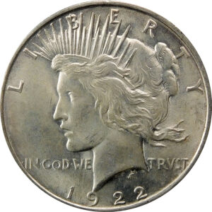 1922-D Peace Silver Dollar - MS 62