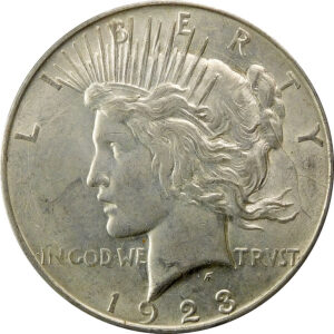 1923-D Peace Silver Dollar - AU