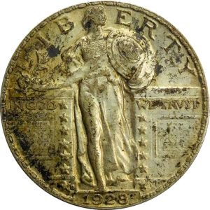 1928-D Standing Liberty Quarter - AU 58