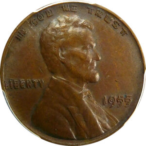 1955 Lincoln Wheat Cent - PCGS AU 58 - Doubled Die Obverse